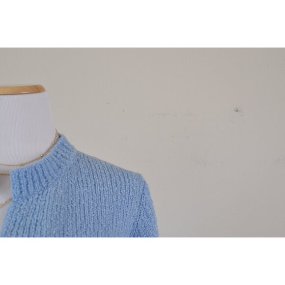 Vintage Powder Blue‎ Granny Sweater | 80s acrylic sweater size S - Picture 10 of 10